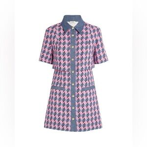 Sandro Amadora Denim Tweed Dress